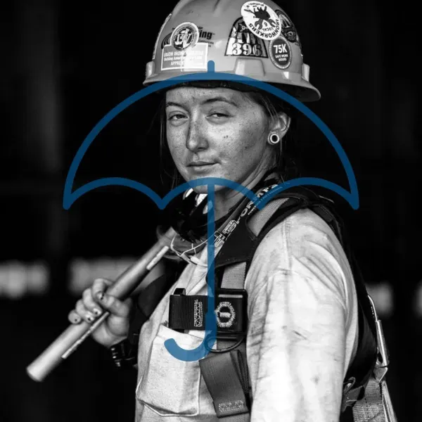 Tradeswoman in a hard hat